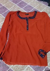 Brownish Orange Georgette Top