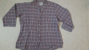 pink lavender checked shirt for ladies