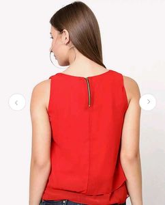 Chic Red Layered Sleeveless Top