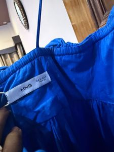 Mango Blue Ruffled Maxi Dress