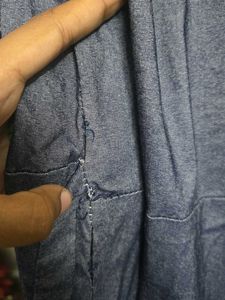 Denim Jumpsuit with Striped Top