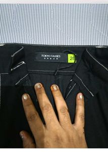 Stylish Black Cargo Pants with White Stitching