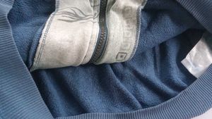 Adidas denim blue &amp; whitetrack jacket