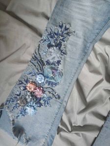 Unique Embellished Flare Jeans