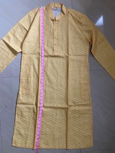 Men's Yellow Printed Kurta