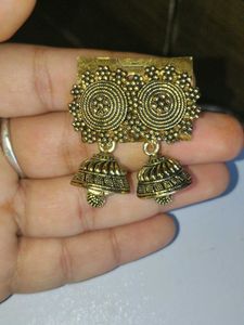 Antique Gold Jhumka Earrings