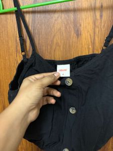 Stylish Black Crop Top with Tie-up