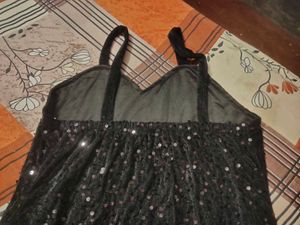 Sparkly Black Spaghetti Strap Dress