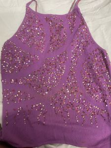 Sparkly Lavender Halter Top