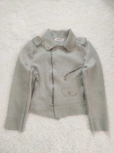 Sage green faux Suede Jacket