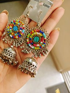 Combo New Big Oxidised Earrings