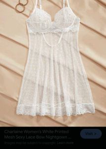 White Mesh Lace Nightgown with brief 👍