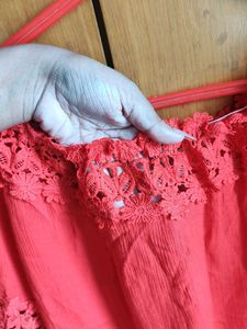 Red Off-Shoulder crop Top