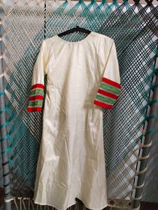Elegant Cream Embroidered Kurta with Pants