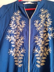 Womens Long Blue Kurti