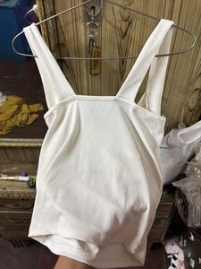 Cream Ribbed Halter Neck Top