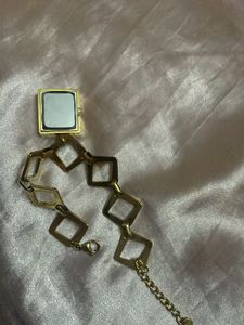 Chic Gold Diamond Link Watch