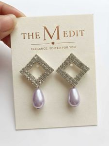 Sparkling Diamond Shape Drop Earrings