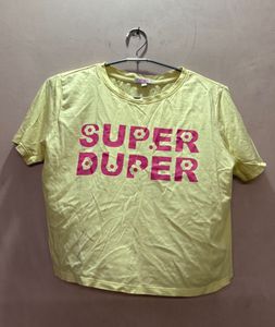 GINGER Yellow Printed T-Shirt