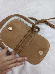 Brown Suede &amp; Crossbody Bag