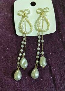 Elegant Korean Pearl Drop Earrings
