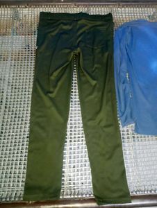 Men's Blue Long Sleeve Top and Black Pants