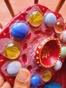 Colorful Diya Stand with Attached Diy