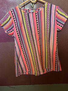 Vibrant Geometric Print Top