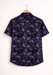 Men's Short Sleeve Floral Print Shirt slim fit