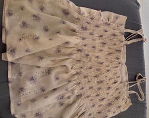 Sheer Floral Print Ruched Cami Top