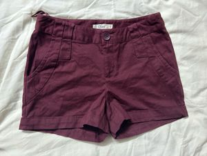 Maroon Cuffed Shorts