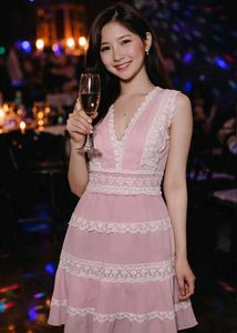 Cute Pink Lace Dress