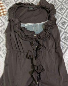 Y2K fairycore brown top