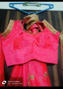 Beautiful Pink Embroidered Saree with Blouse