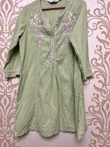 Beautiful Green Kurta With Pink Plazoo