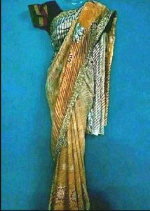orange formal saree