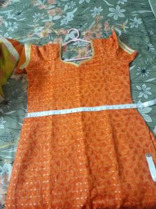Orange Kurta Set with Yellow Dupatta