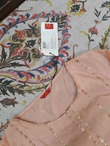 W Women Peach Pink Festive Kurta Size 8