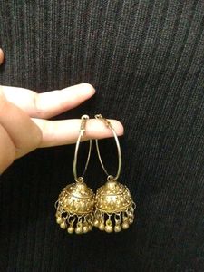 Traditional Gold Jhumka Earrings