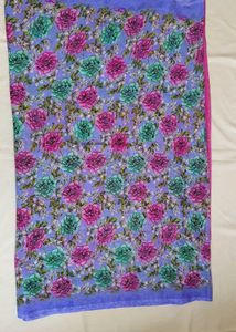 Lavender color Floral Print saree
