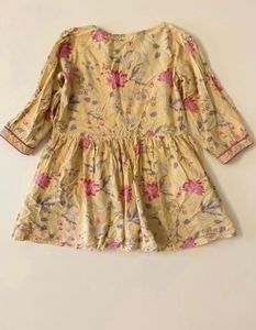 Yellow Floral Print Kurta