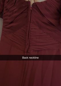 Elegant Maroon Evening ankel length Gown