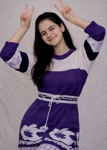 Purple &amp; White Knit Dress