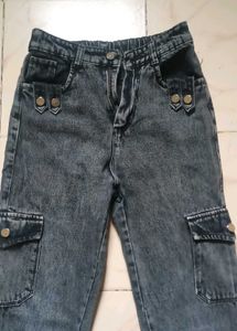 Grey Wash Cargo Jeans