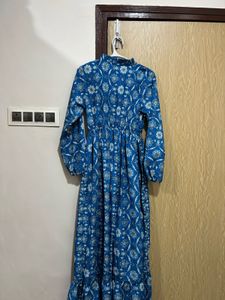 Women Blue Floral Printed Fit &amp; Flare Dress