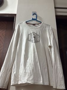Men's White Long Sleeve Graphic T-Shirt