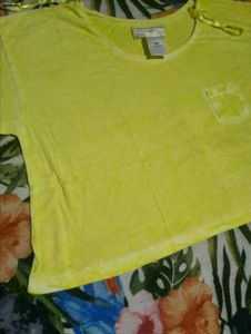 Yellow Cropped T-Shirt
