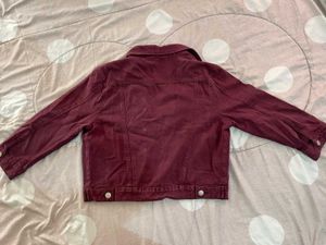 Tokyo Talkies Burgundy Denim Jacket