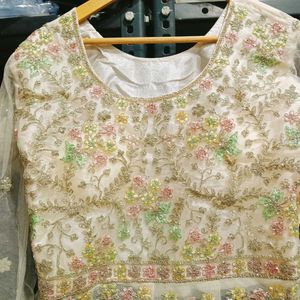 Heavy Embroidery Work Crop Top Set
