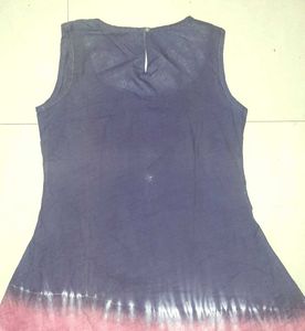 Tie-Dye Sleeveless Purple Kurti - Women